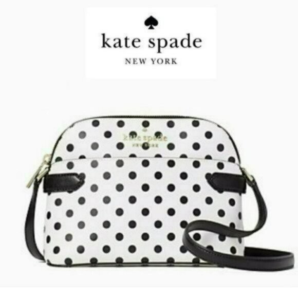 NWT Kate Spade Saffiano Leather Staci Polka Dot Dome Crossbody Shoulder Bag - Picture 1 of 8